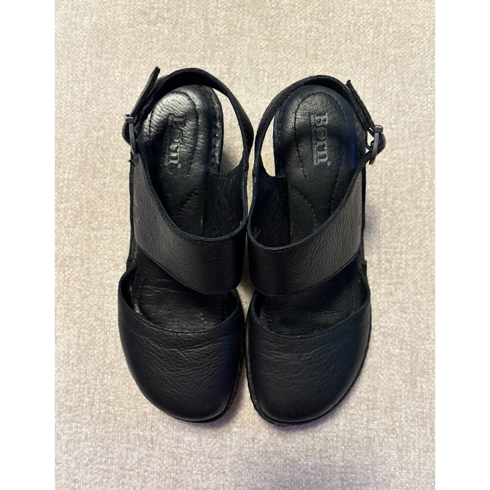 Born Black Leather Slingback Clogs Comfort Shoes Women’s Size 7 Closed Toe - Picture 3 of 10